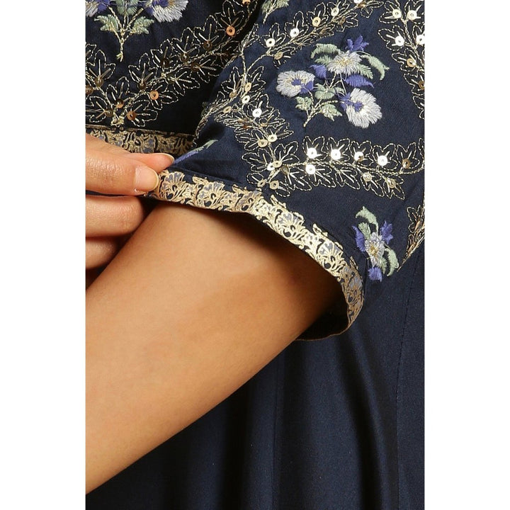 W Blue Embroidered Dress