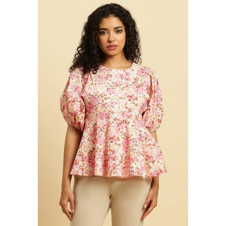 W Pink Floral Top