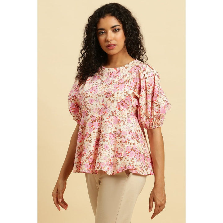 W Pink Floral Top
