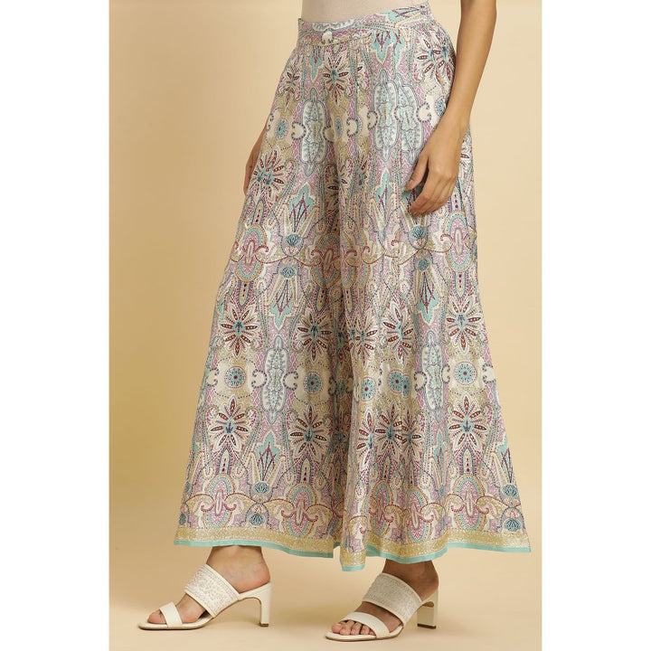 W Multi-Color Paisley Divided Skirt Culottes