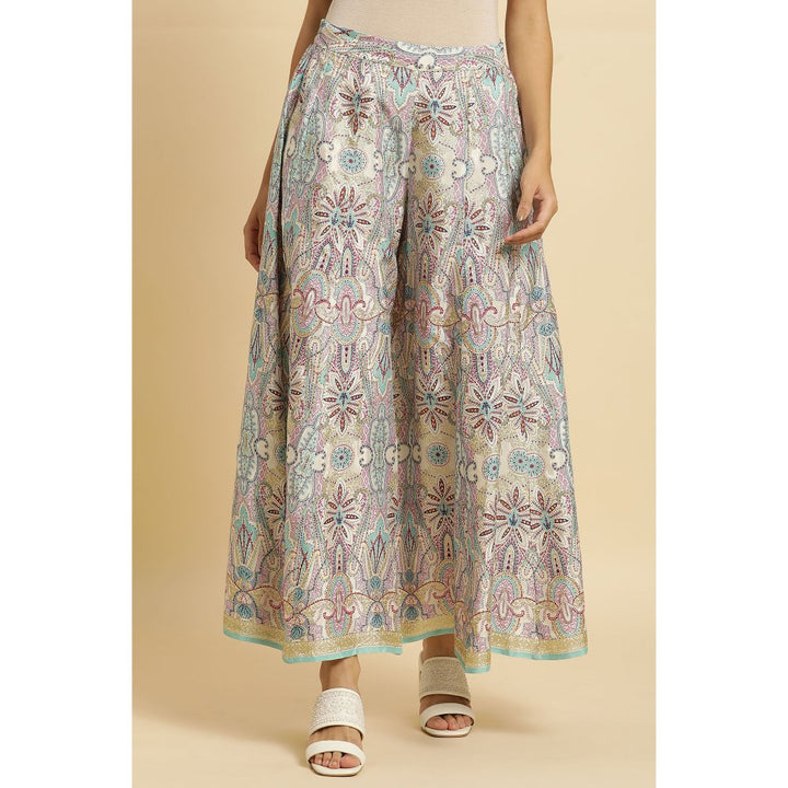 W Multi-Color Paisley Divided Skirt Culottes