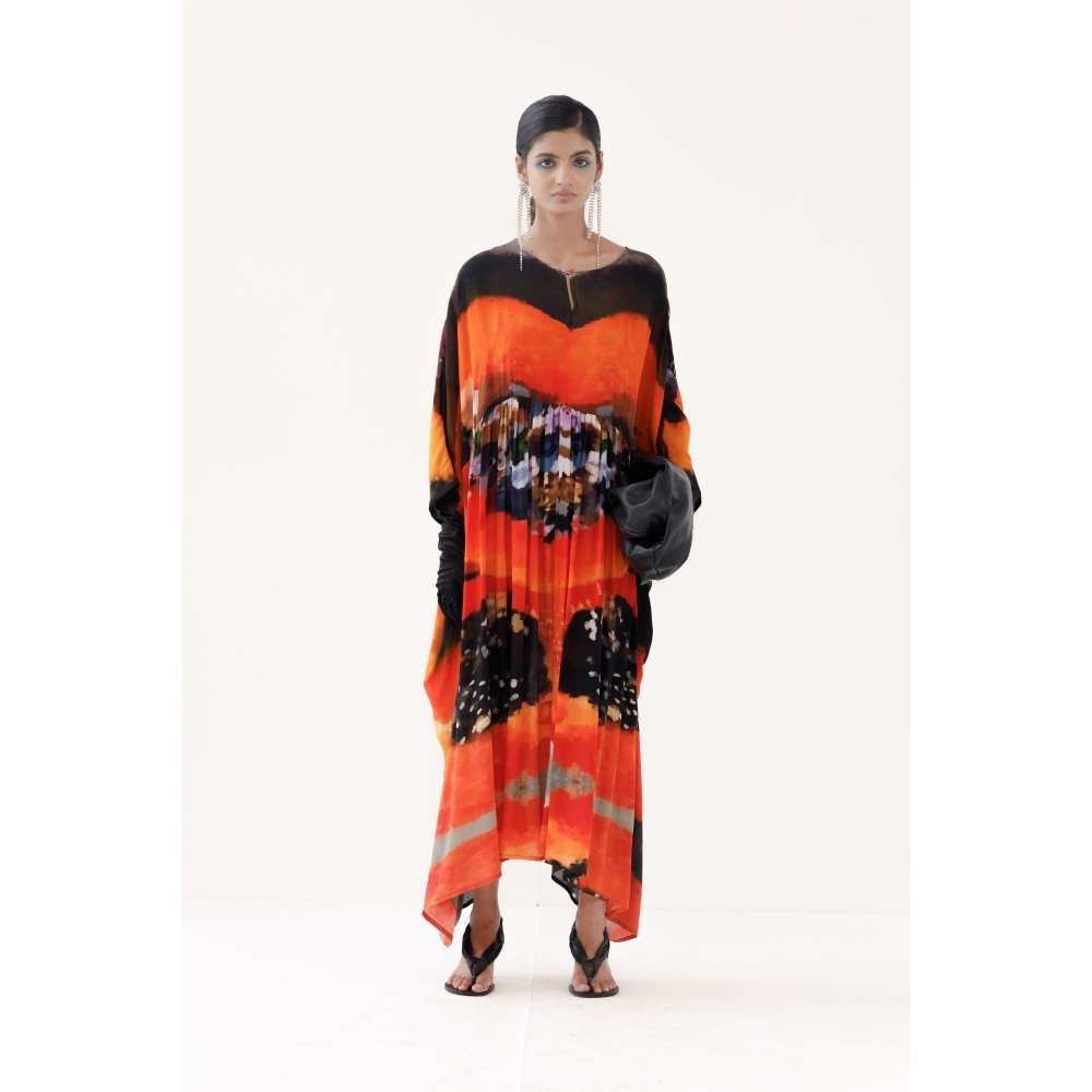 YAVI Scarlet Maxi Kaftan Dress - Orange