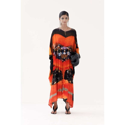 YAVI Scarlet Maxi Kaftan Dress - Orange