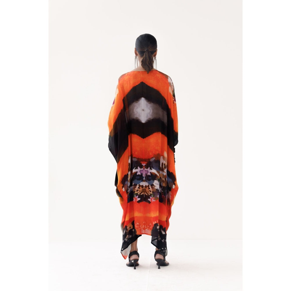 YAVI Scarlet Maxi Kaftan Dress - Orange