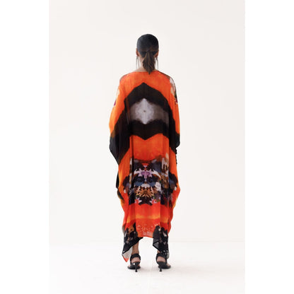 YAVI Scarlet Maxi Kaftan Dress - Orange