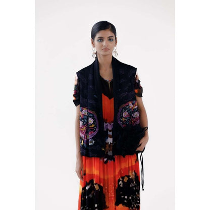 YAVI Pixie Ethnic Jacket - Navy Blue