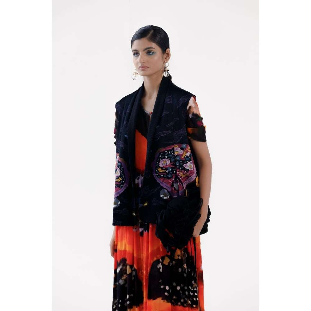 YAVI Pixie Ethnic Jacket - Navy Blue