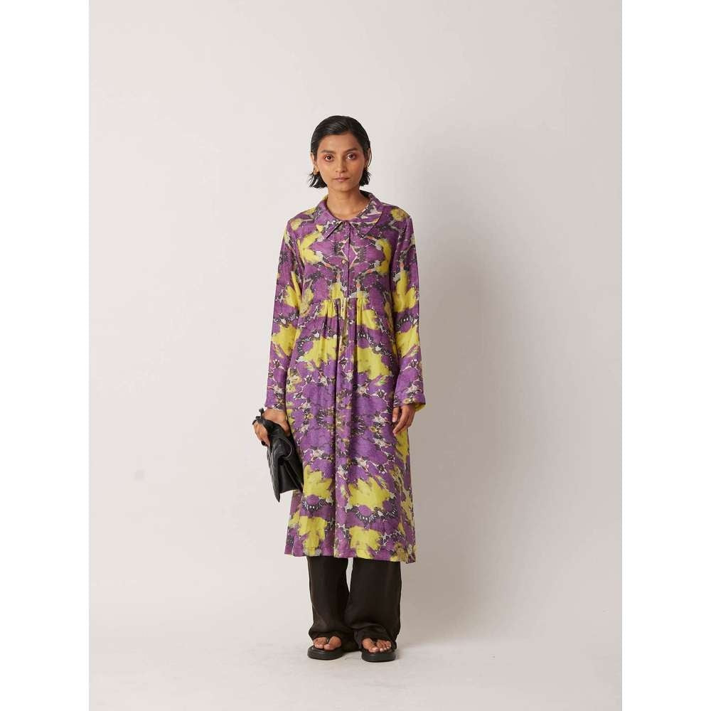 YAVI Women's Motley Printed Purple Kurta