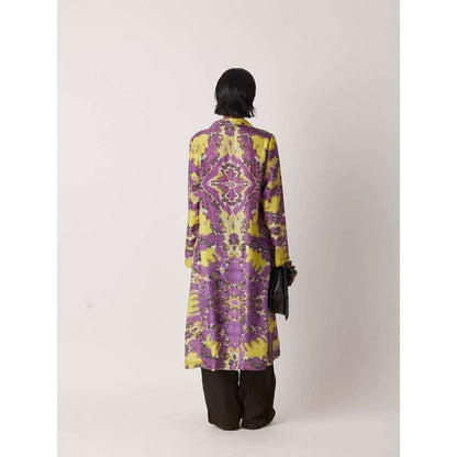 YAVI Women's Motley Printed Purple Kurta