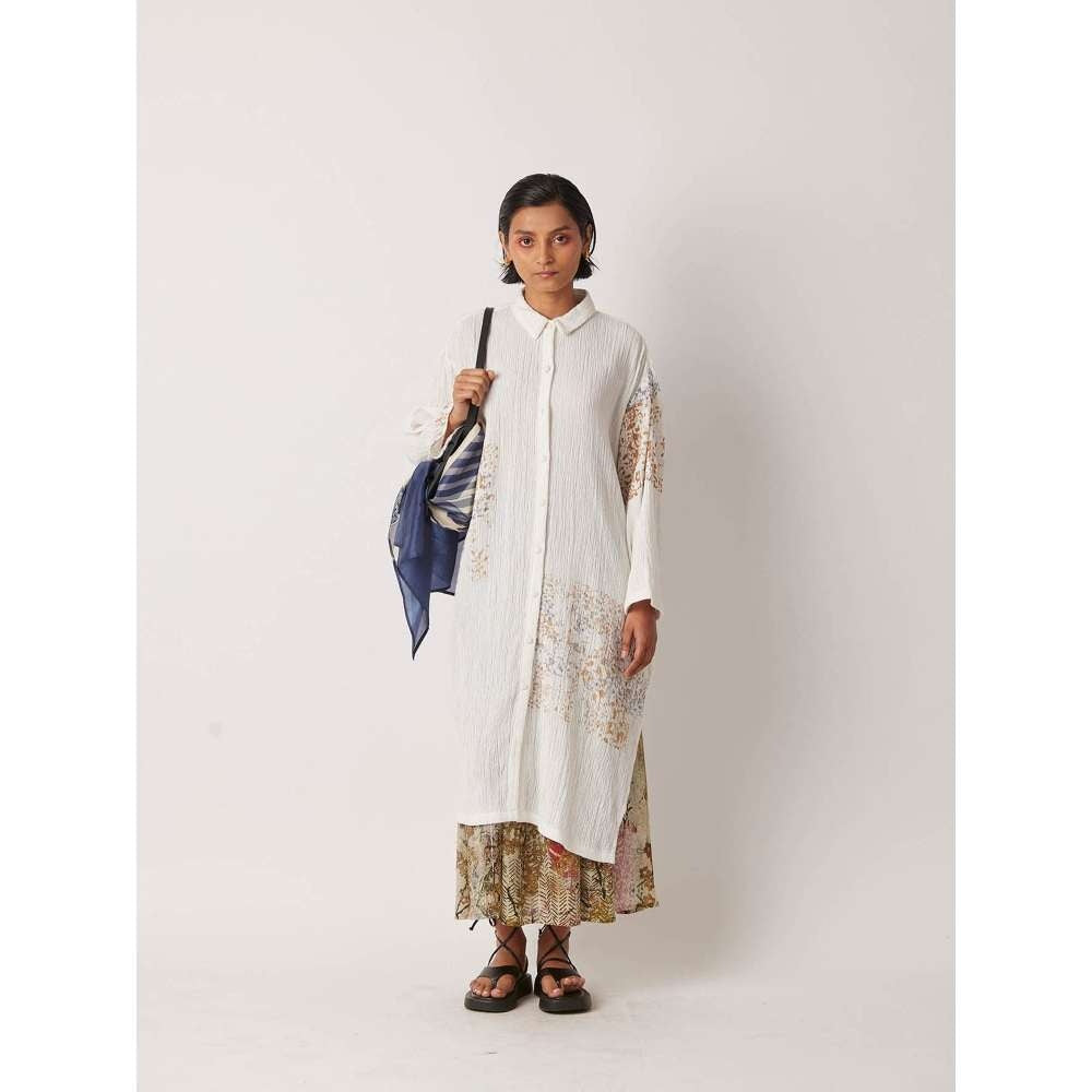 YAVI Women's Calla Printed White Kurta