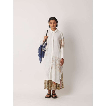YAVI Women's Calla Printed White Kurta