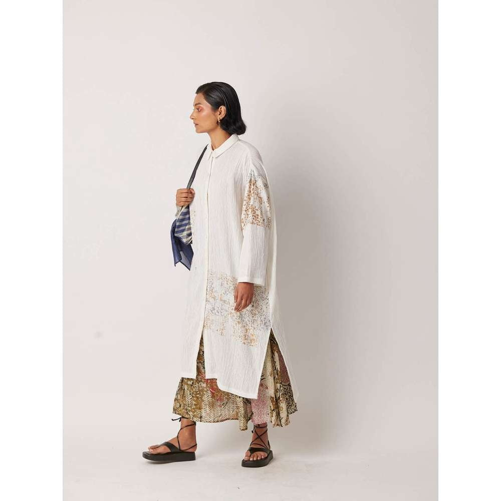 YAVI Women's Calla Printed White Kurta