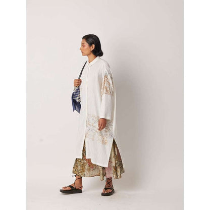 YAVI Women's Calla Printed White Kurta