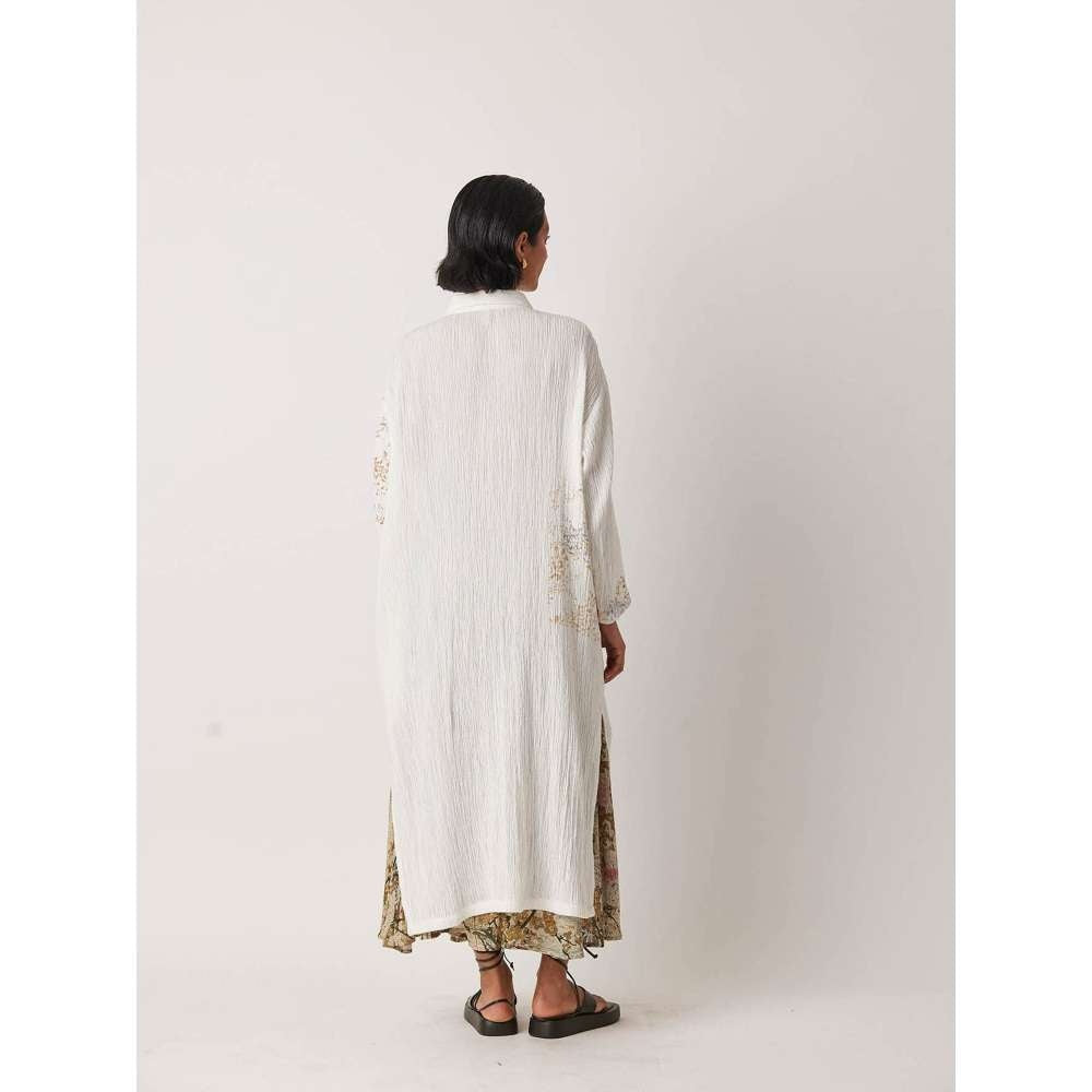 YAVI Women's Calla Printed White Kurta