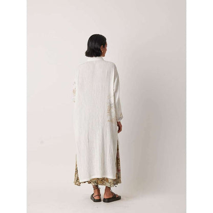 YAVI Women's Calla Printed White Kurta