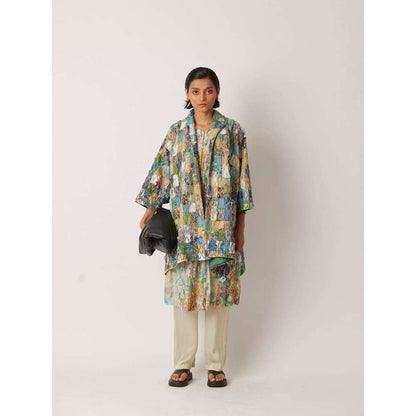 YAVI Women's Aecho Checks & Thread Work Multi-Color Jacket