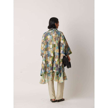 YAVI Women's Aecho Checks & Thread Work Multi-Color Jacket