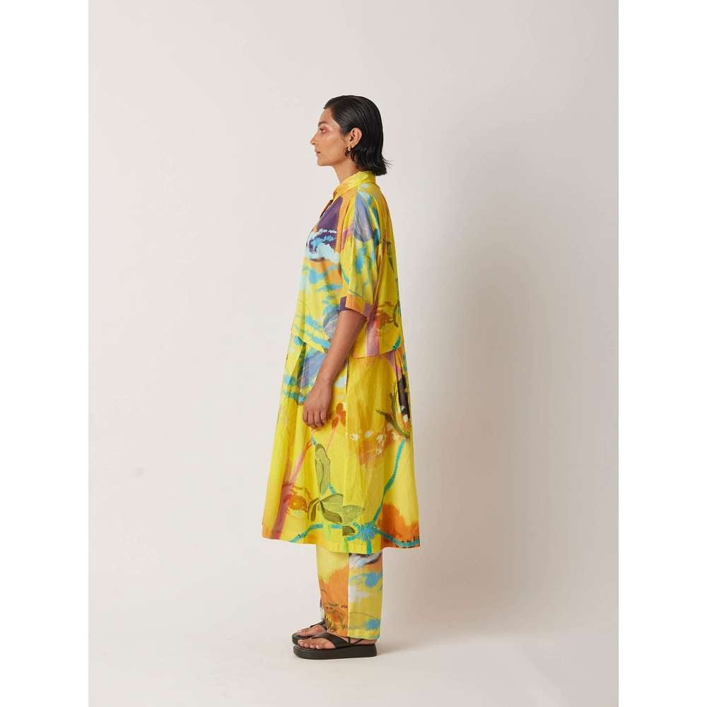 YAVI Women's Barbi Printed Yellow Pant