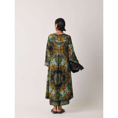 YAVI Women's Accord Floral & Printed Green Pant