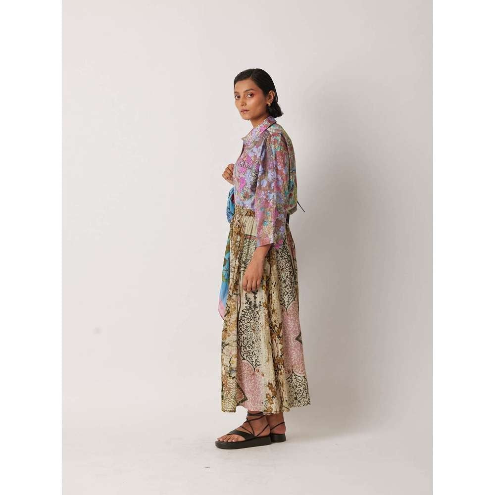 YAVI Women's Ceclia Printed Multi-Color Skirt