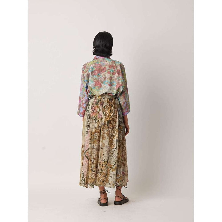 YAVI Women's Ceclia Printed Multi-Color Skirt