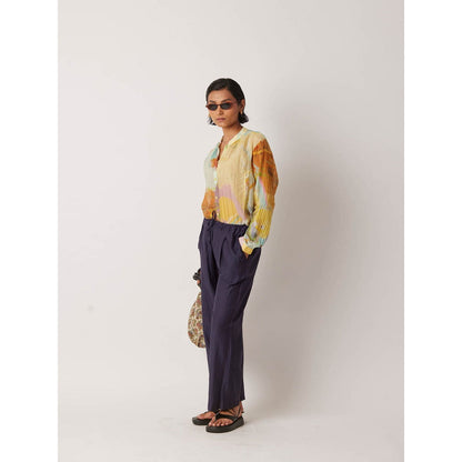 YAVI Women's Labile Printed Off White Shirt