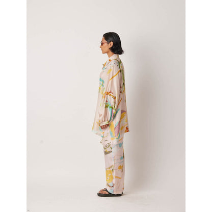 YAVI Women's Iwoa Printed Cream Shirt