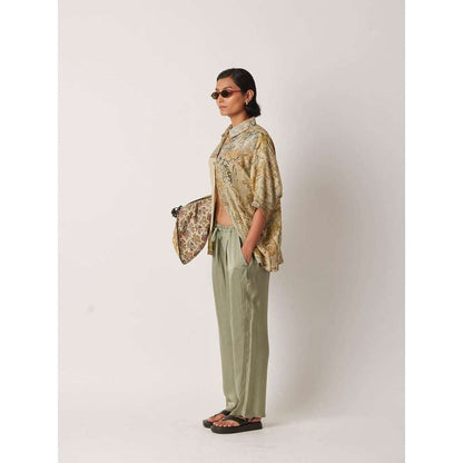 YAVI Women's Ceclia Floral & Printed Beige Shirt