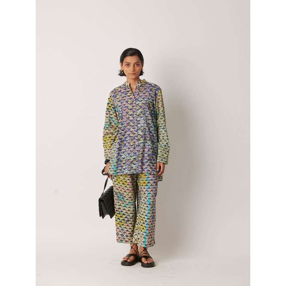YAVI Women's Icra Printed Multi-Color Shirt