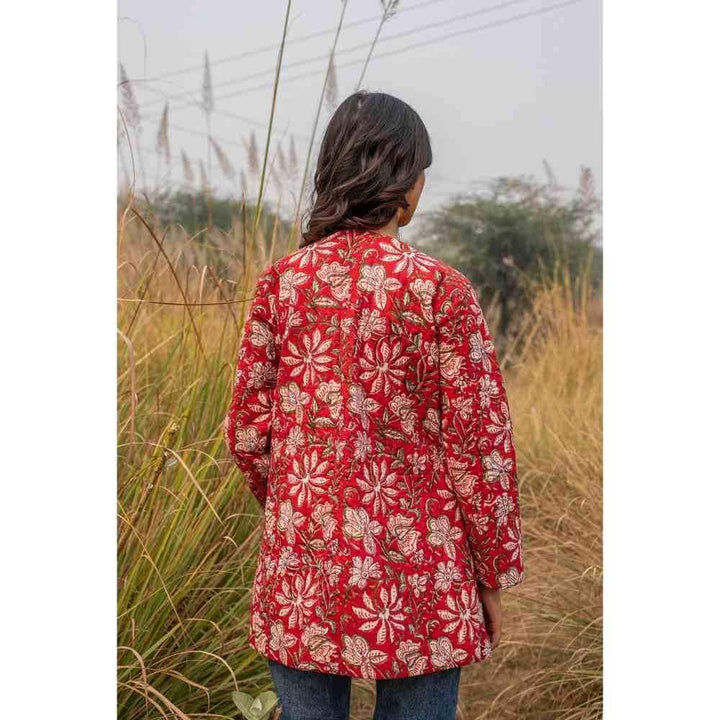 Zanaash Kalamaki - Floral Hand Block Printed Jacket