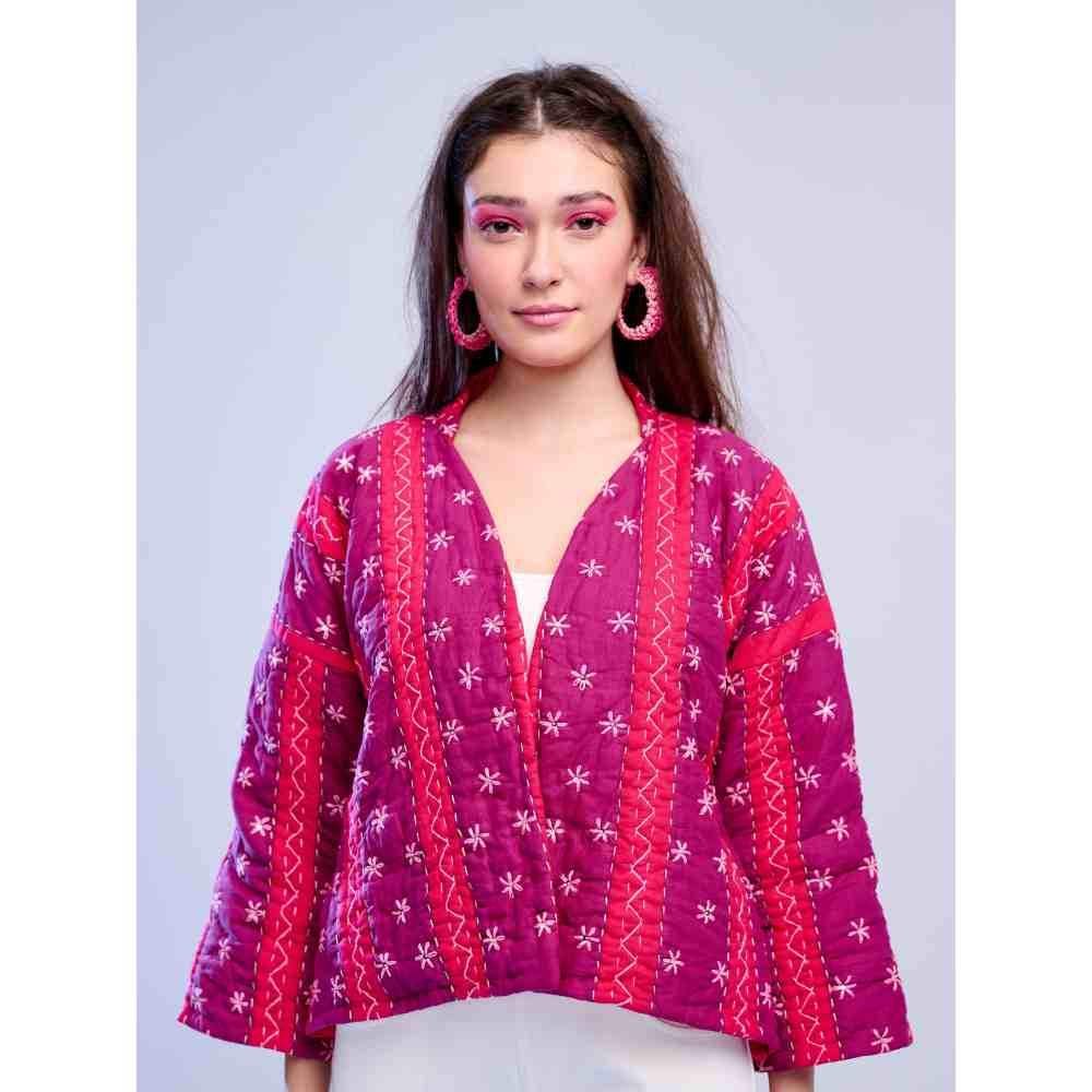 Zanaash Kurinji Blossoms Embroidery Jacket