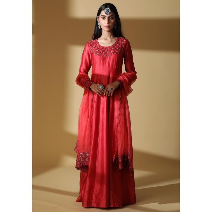 Zeefaa Shisheh Gown Anarkali Set (3 Pcs)