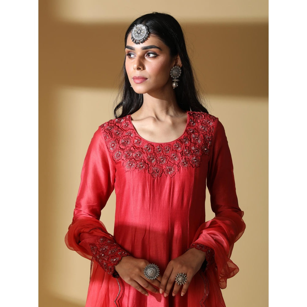 Zeefaa Shisheh Gown Anarkali Set (3 Pcs)