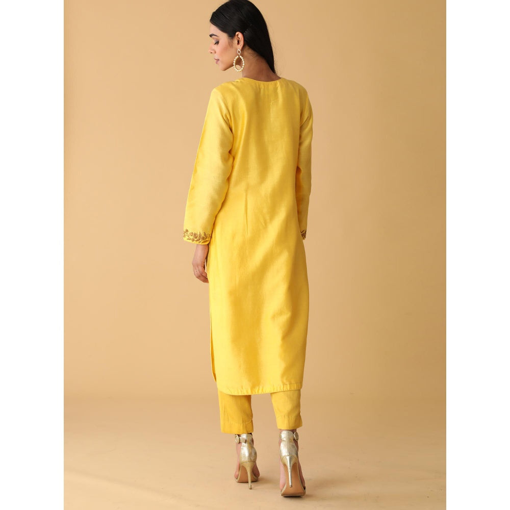 Zeefaa Setting Sun Chanderi Set (3 Pcs)