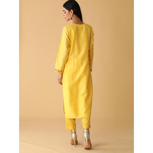 Zeefaa Setting Sun Chanderi Set (3 Pcs)