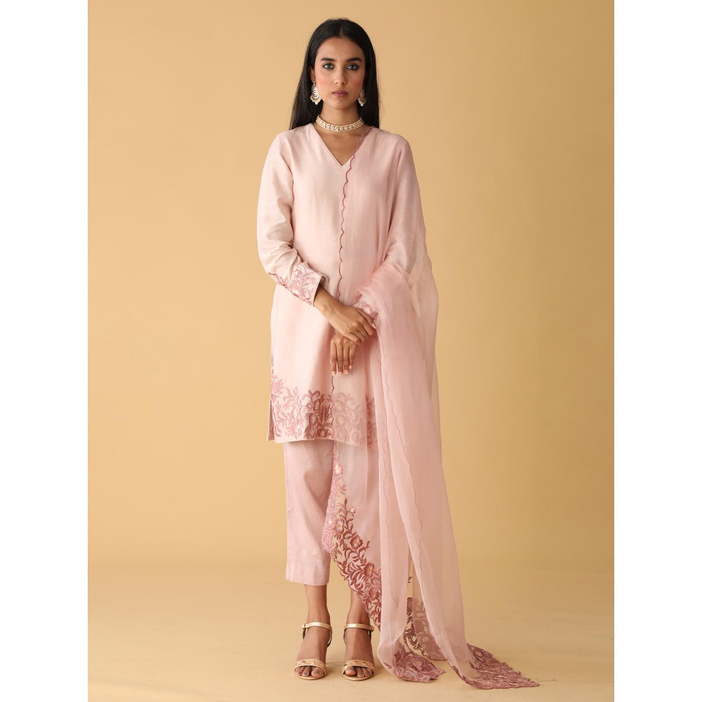 Zeefaa Dewy Lomonade Chanderi Set (3 Pcs)