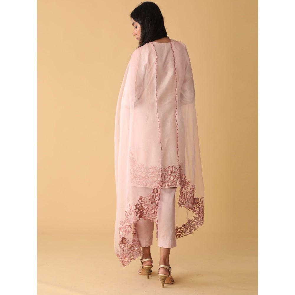 Zeefaa Dewy Lomonade Chanderi Set (3 Pcs)