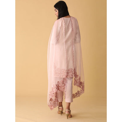 Zeefaa Dewy Lomonade Chanderi Set (3 Pcs)