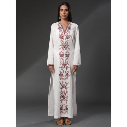Zeefaa Pearl White Cancun Kaftan