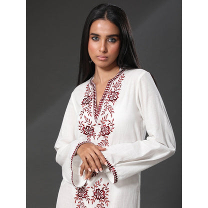 Zeefaa Pearl White Cancun Kaftan