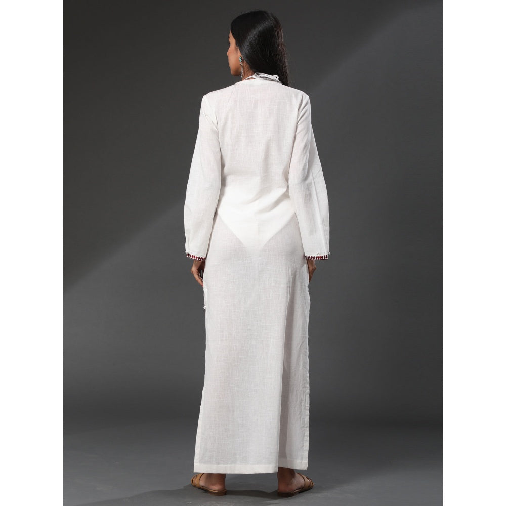 Zeefaa Pearl White Cancun Kaftan
