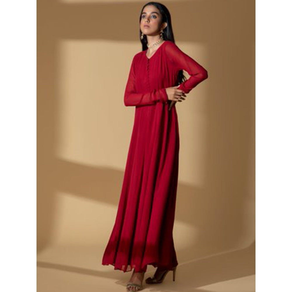 Zeefaa Classic Red Gown