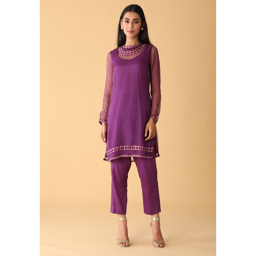 Zeefaa Jewel Embroidered Kurta pant with dupatta Set of 3