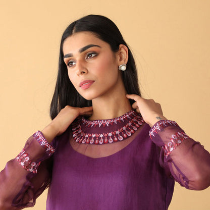 Zeefaa Jewel Embroidered Kurta pant with dupatta Set of 3