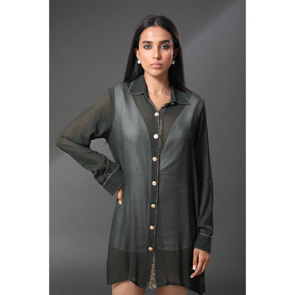 Zeefaa Sheer Amsterdam Shirt Dress