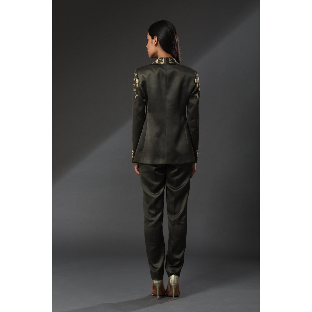 Zeefaa Midnight French Floral Blazer