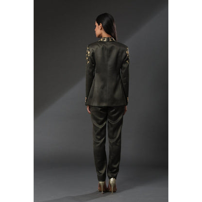 Zeefaa Midnight French Floral Blazer