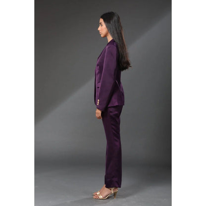 Zeefaa British Wine Purple Trousers
