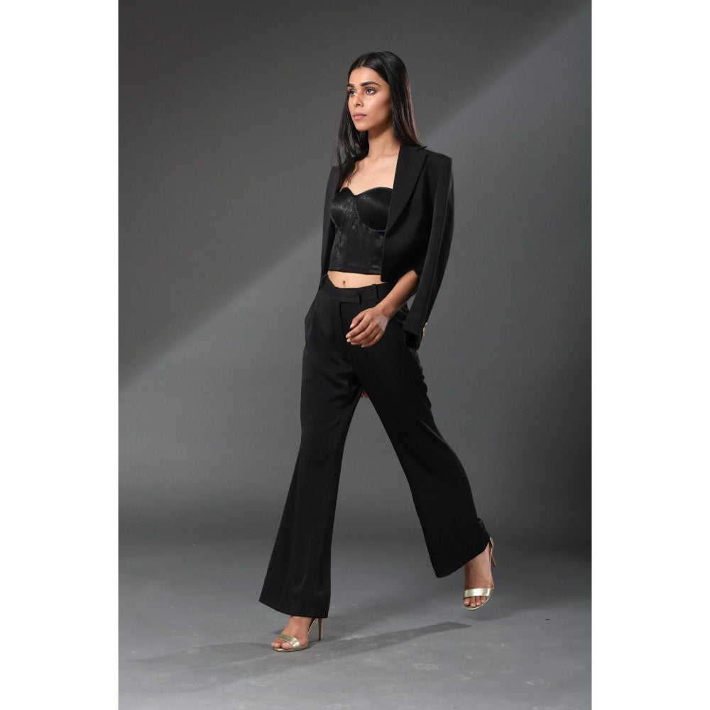 Zeefaa Hawaiin Crepe Scalloped Blazer