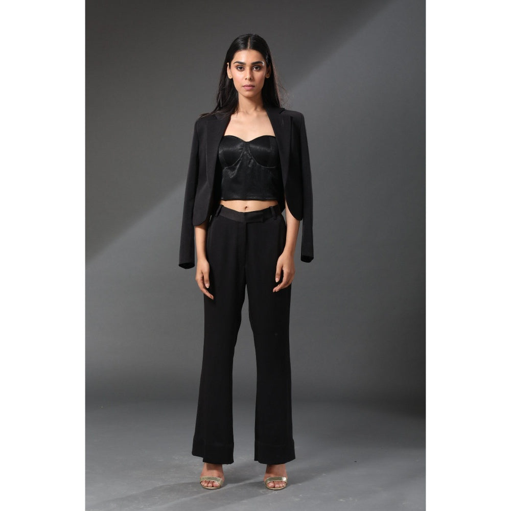 Zeefaa Hawaiin Crepe Flared Trousers